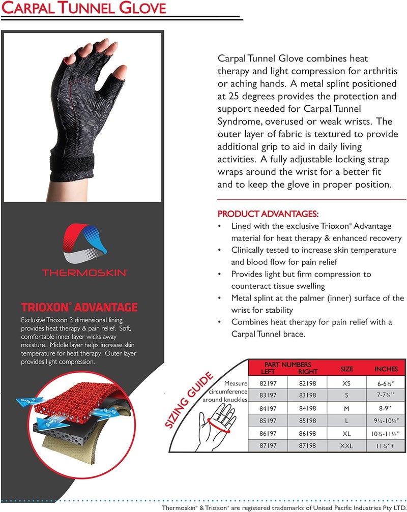Thermoskin Carpal Tunnel Glove Left Hand Black Large - Image 2