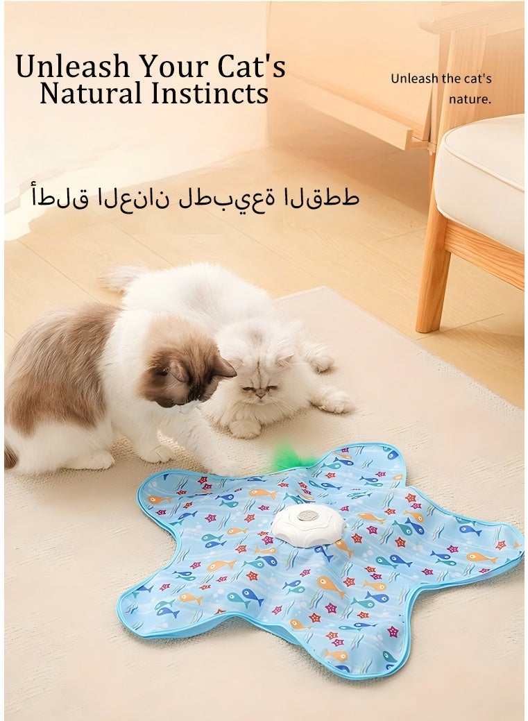 بابونا ألعاب القطط - غطاء ألعاب الكرة للحيوانات الأليفة، غطاء التسلية واللعب والاختباء، غطاء الصيد الكهربائي، عصا إثارة القطط، مناسب للقطط المنزلية، هدية مثالية للقطط البالغة والصغيرة - Image 5