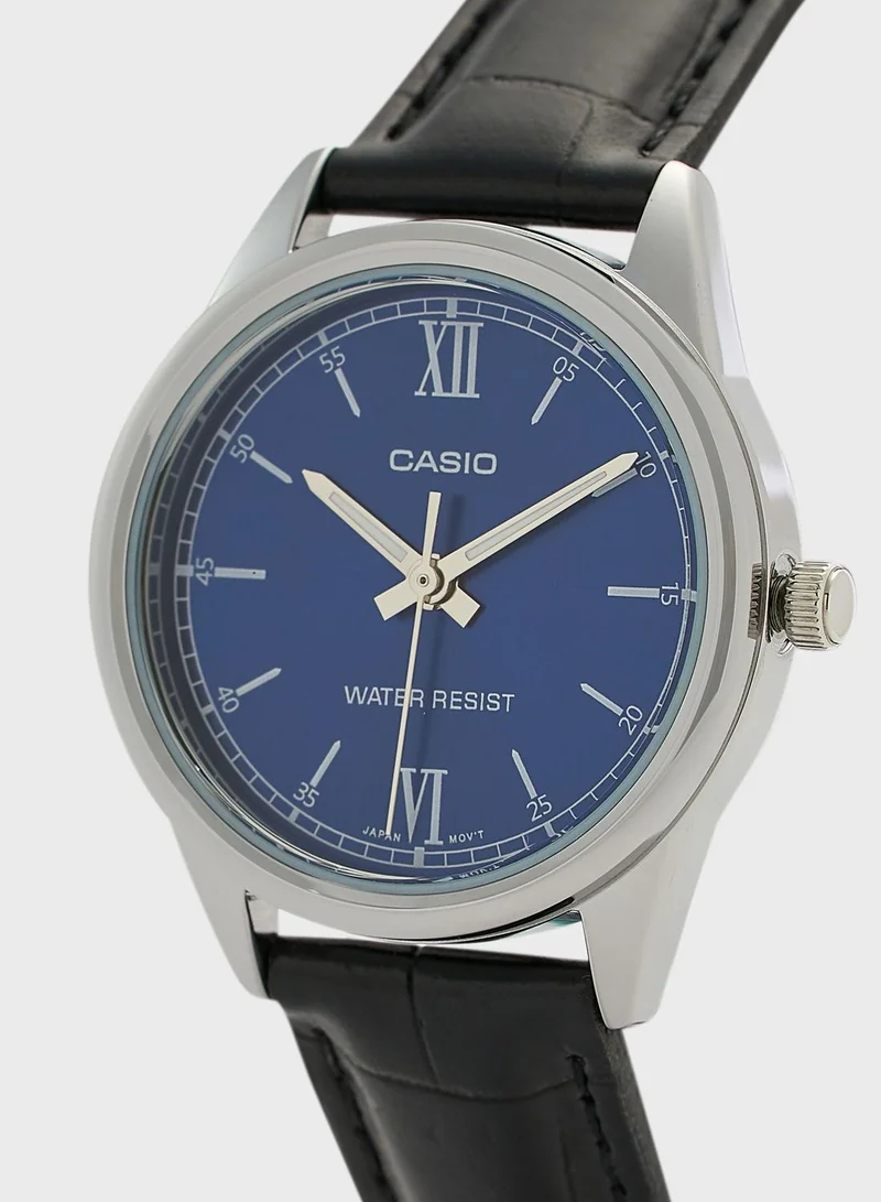 CASIO Leather Strap Analog Watch