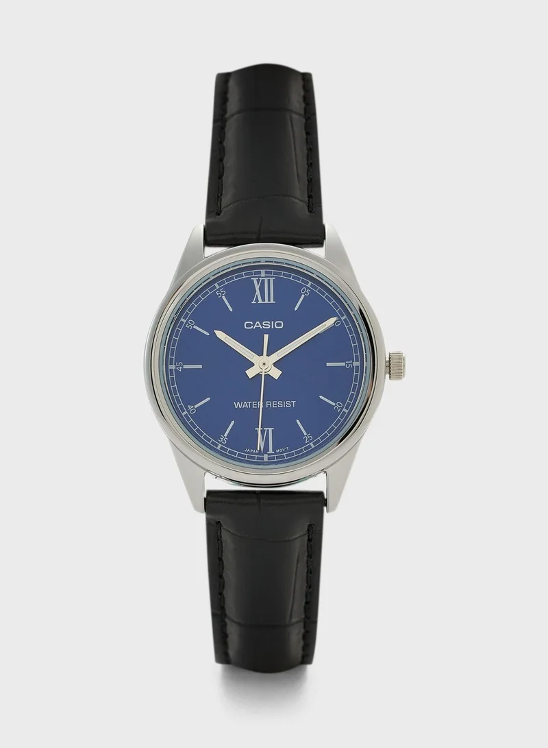 CASIO Leather Strap Analog Watch