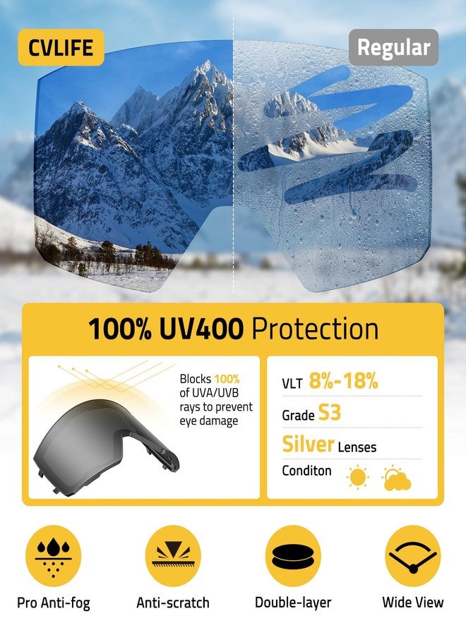 CVLIFE Ski Goggles for Outdoor Sliver - Image 4