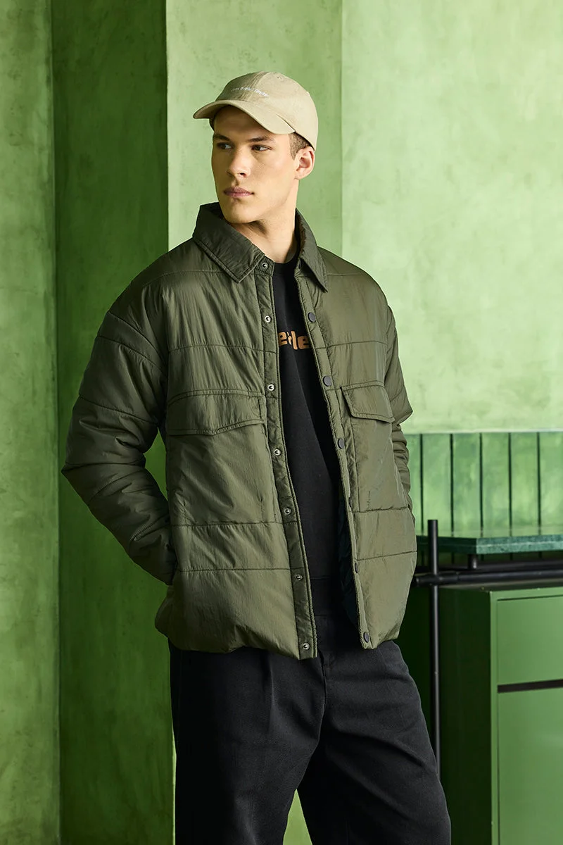 SNITCH جاكيت زيتوني بجيبين