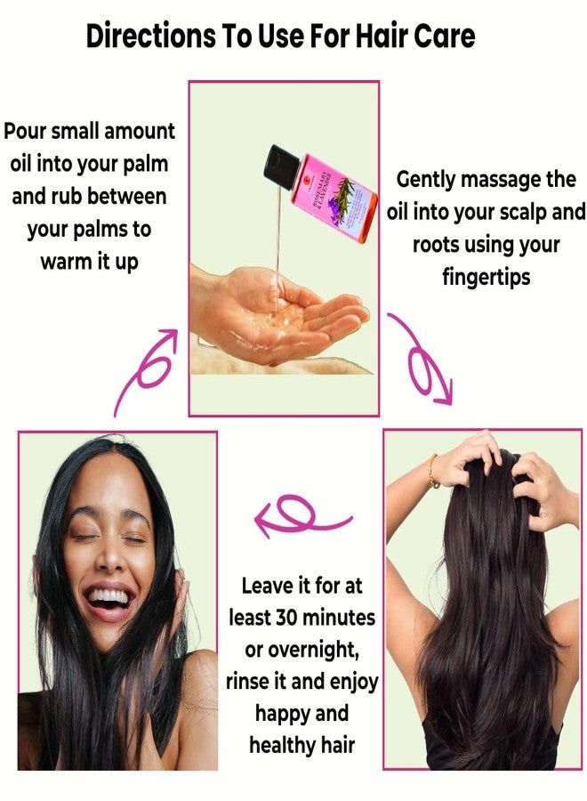 Eblooming Rosemary Lavender Hair Oil - 100ml, Promotes Healthy Hair, Scalp, and Hair Roots, Pure & Natural Cold-Pressed Oil - Image 4