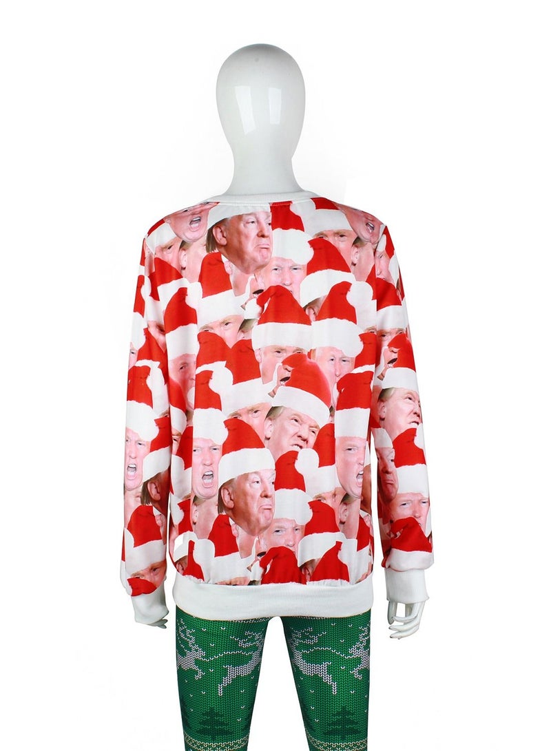 Loquat Autumn/winter New Santa Elk Shirt with Long Sleeves and round Neck  - Image 2