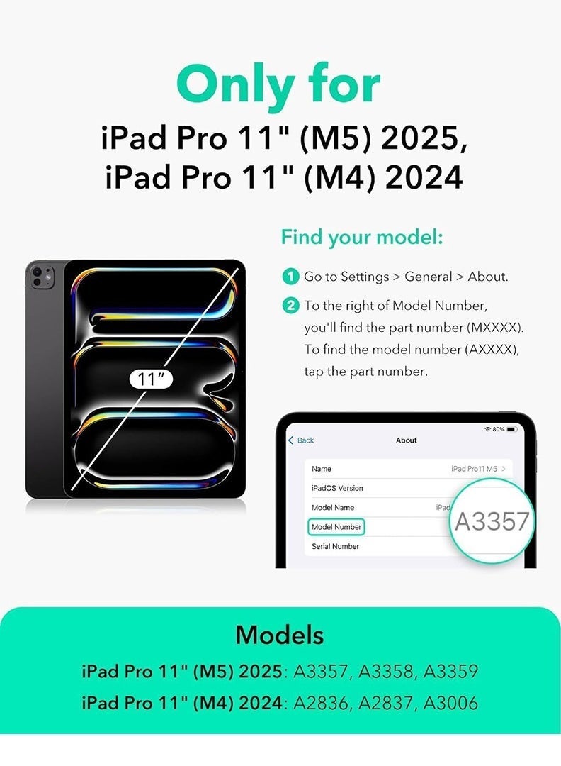 Theodor Slim Smart Case for iPad Pro 11 Inch M5 2025/ M4 2024, Smart Cover iPad Pro 11 Inch– Lightweight Protective Cover with Pencil Holder, Auto Sleep/Wake, Soft TPU Back – Navy - Image 2