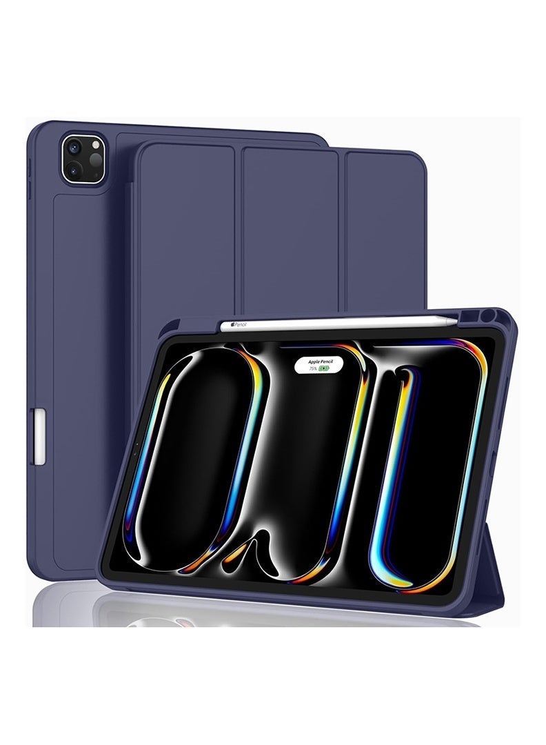 Theodor Slim Smart Case for iPad Pro 11 Inch M5 2025/ M4 2024, Smart Cover iPad Pro 11 Inch– Lightweight Protective Cover with Pencil Holder, Auto Sleep/Wake, Soft TPU Back – Navy - Image 1