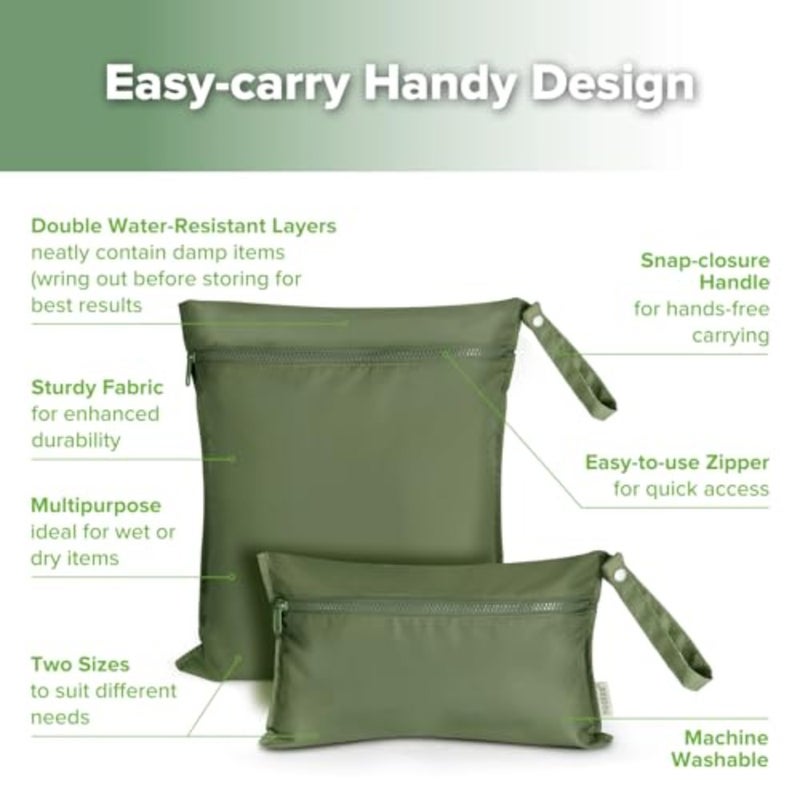 Waterproof Wet Bags for Baby Wet Dry Bags for Cloth Diaper, Swimsuit Travel, 1pc - Image 3