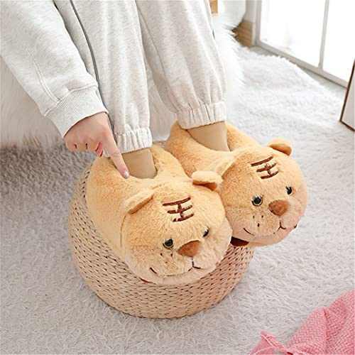 YILANLAN Women's Cute Pig Cartoon Animal Warm Winter Home Furry Slippers (5.5/11, Brown, numeric 5 point 5) - Image 4