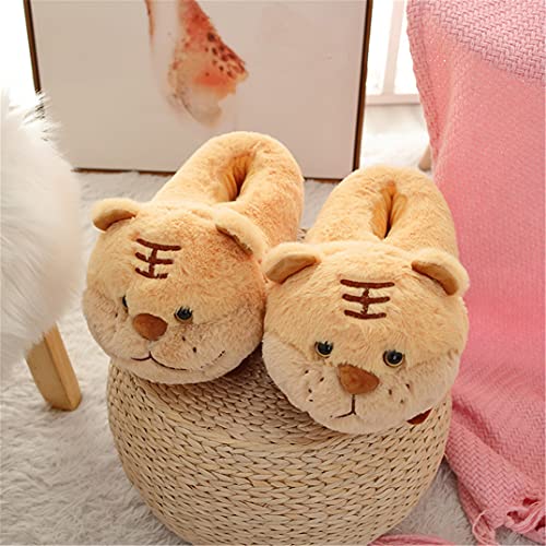 YILANLAN Women's Cute Pig Cartoon Animal Warm Winter Home Furry Slippers (5.5/11, Brown, numeric 5 point 5) - Image 2