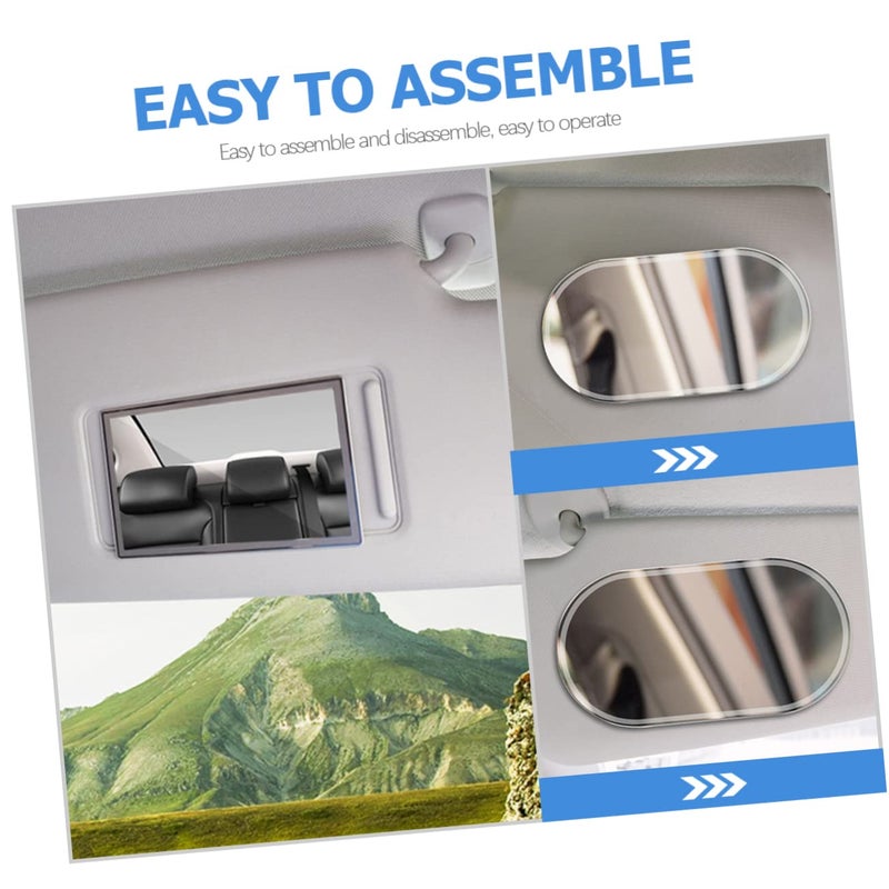 2 Pcs Stainless Steel Car Visor Vanity Mirror Universal Fit for Women - Image 4