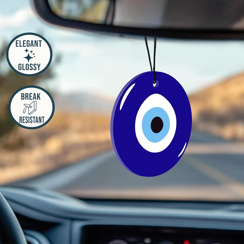 DECOCRU Acrylic Evil Eye Car Hanging | Nazar Battu for Rear View Mirror | Decorative Car Charm Evil Eye Hanging Ornament Amulet for Car, Home and Office for Protection and Blessing (Multicolour) - Image 3