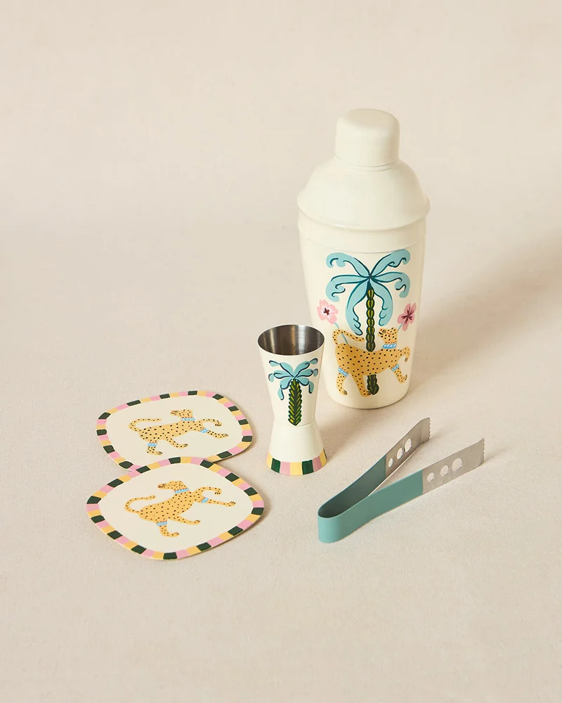 Chumbak Safari Sundown Bar Gift Set of 4, Hand-painted | Lost in Paradise