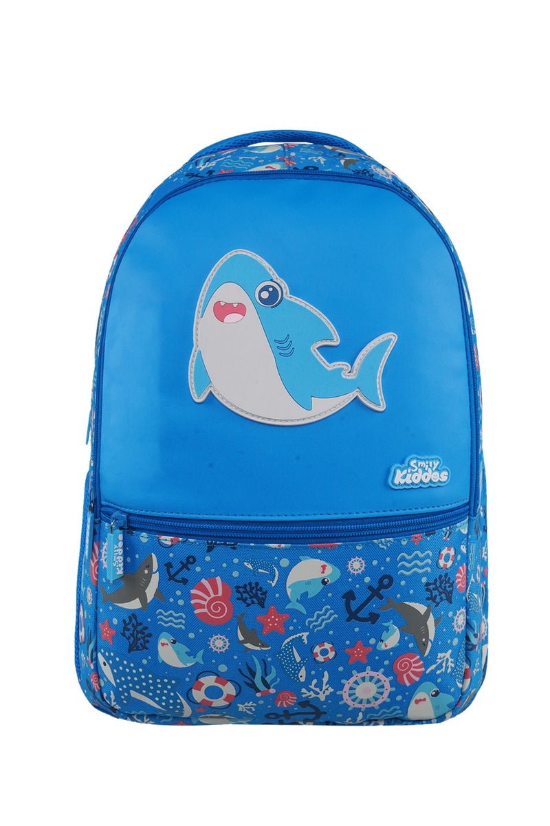 Smily Kiddos Baby Shark Backpack (16L) | Lightweight & Durable Kid's School Bag | Spacious, Comfortable & Trendy Bag - Blue - Image 1
