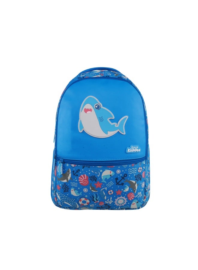 Smily Kiddos Baby Shark Backpack (16L) | Lightweight & Durable Kid's School Bag | Spacious, Comfortable & Trendy Bag - Blue - Image 4
