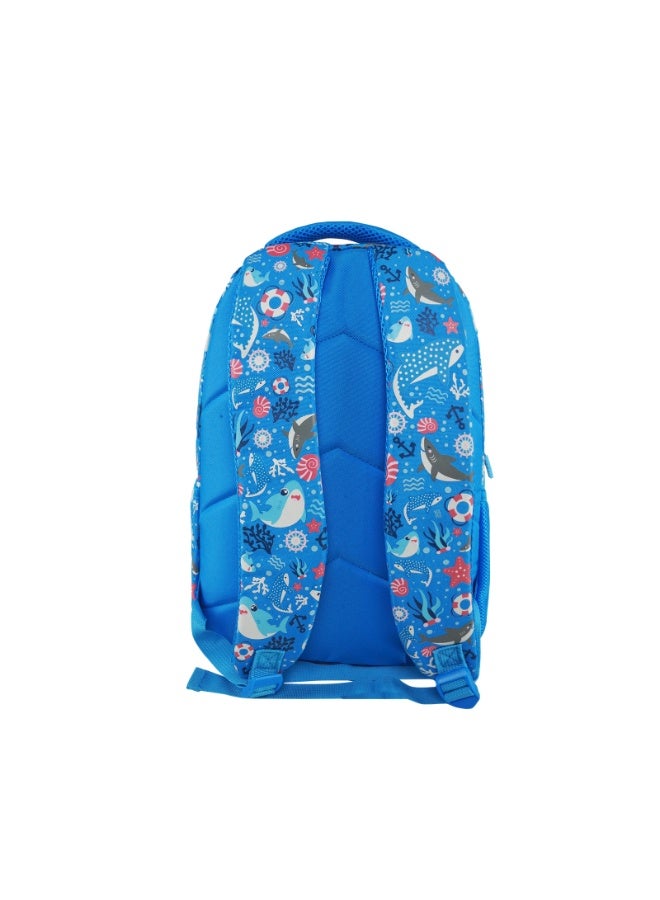 Smily Kiddos Baby Shark Backpack (16L) | Lightweight & Durable Kid's School Bag | Spacious, Comfortable & Trendy Bag - Blue - Image 3
