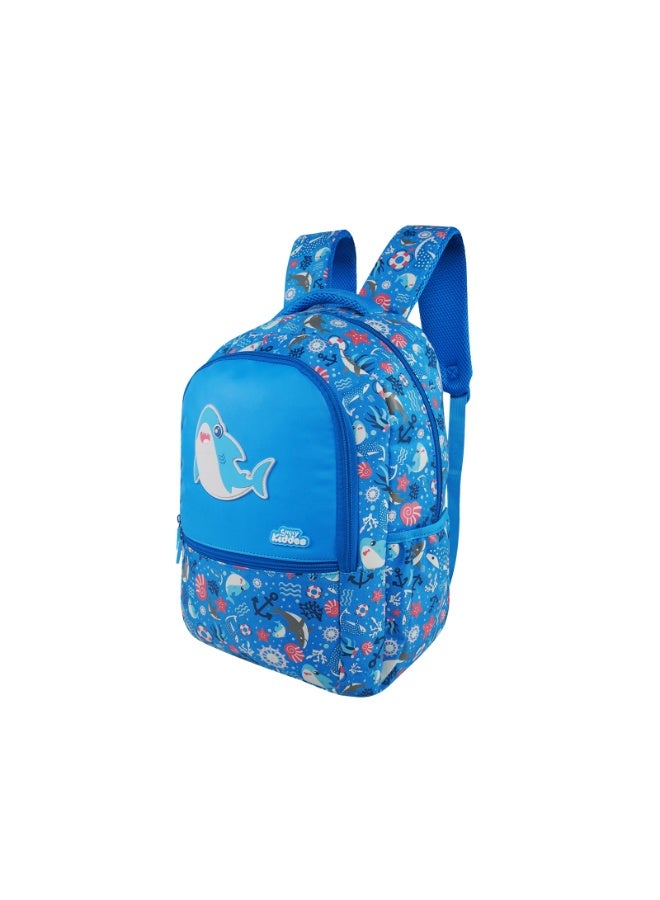 Smily Kiddos Baby Shark Backpack (16L) | Lightweight & Durable Kid's School Bag | Spacious, Comfortable & Trendy Bag - Blue - Image 2