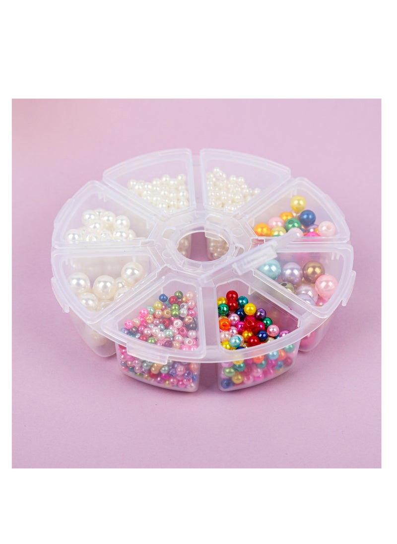 Grab Mantra 1150 Pieces Round Pearl Satin Glossy Beads For Bracelets Earrings Necklaces And DIY Crafts (Multi Off-white)  - Image 3
