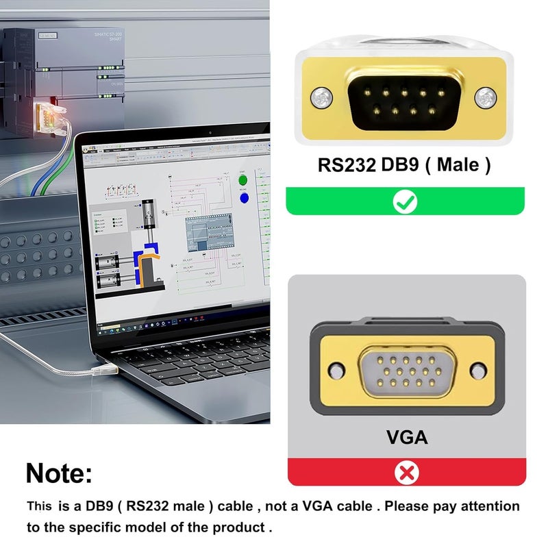 D-tech USB to Serial Adapter Features FTDI Chip DB9 9 Pin RS232 to USB Cable FT231 Chipset Support Windows 11 10 8 7 XP Mac OS Linux Data Lights Detect (1.0M) - Image 4