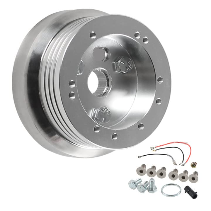 Htostar Racing محول عجلة القيادة هتوسار 5 و 6 ثقوب من الألمنيوم المصقول ملحقات السيارة فضي - Image 1