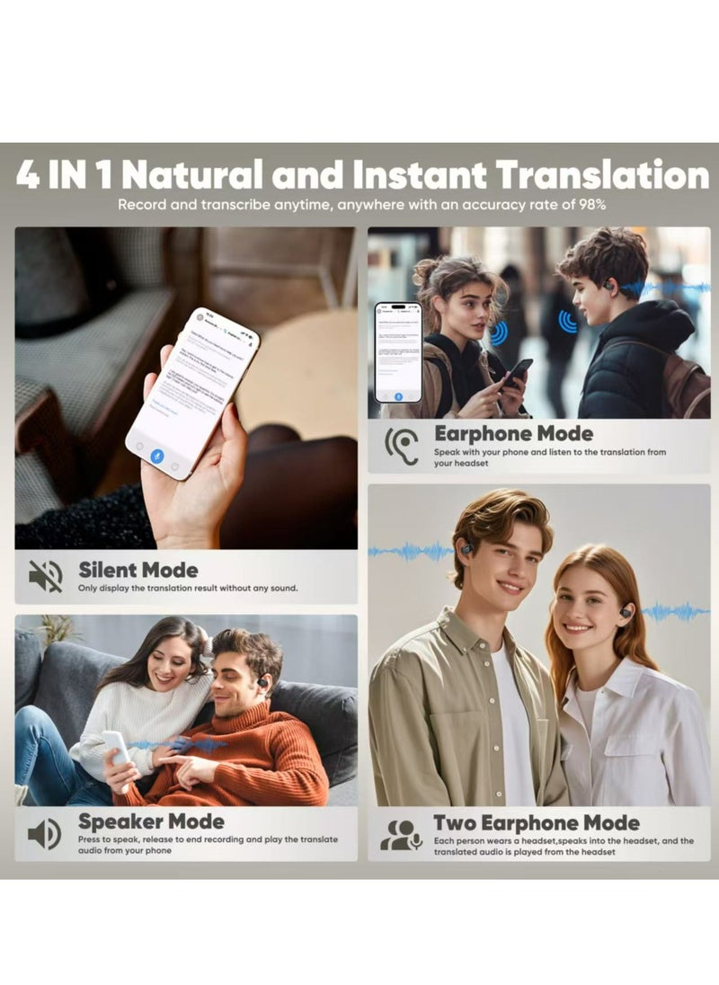 Generic - AI Language Translator Earbuds,144 Languages Bluetooth Translator Device and Accents 8 Offline Language Translation, Two-Way Translator Earphones for Language Learning/Travel/Business - Image 1