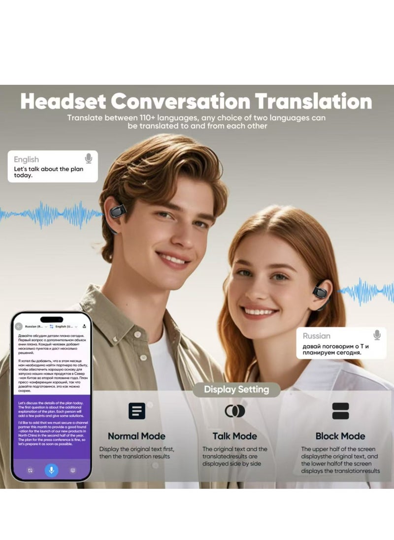 Generic - AI Language Translator Earbuds,144 Languages Bluetooth Translator Device and Accents 8 Offline Language Translation, Two-Way Translator Earphones for Language Learning/Travel/Business - Image 1