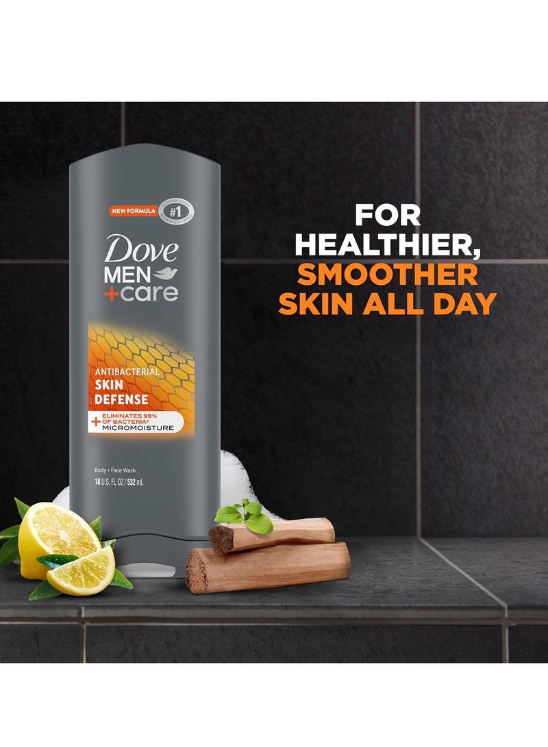 Dove Men+Care Dove Men+Care Body Wash Skin Defense 4 Count For Smooth and Hydrated Skin Care Effectively Washes Away Bacteria While Nourishing Your Skin 18 oz - Image 2