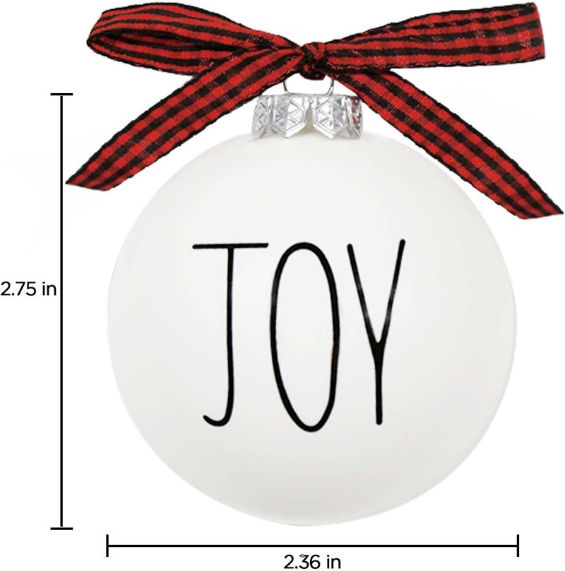 ORIENTAL CHERRY Christmas Ornaments - Set of 12 Shatterproof White Bulbs Adorned with Buffalo Plaid Bows - Rustic Farmhouse Christmas Tree Decorations for Xmas Tree Decor - Image 5