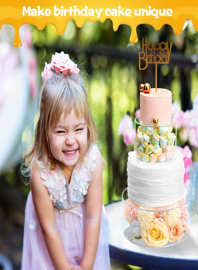 Choowin 2 Pcs Acrylic Cake Stand with Lid Fillable Cake Stand Floating Clear Cake Stand Cake Riser Cake Tier Round Cake Stand Birthday Wedding Cake Stand Cylinder Stand for Party(10 inch,6 inch) - Image 4