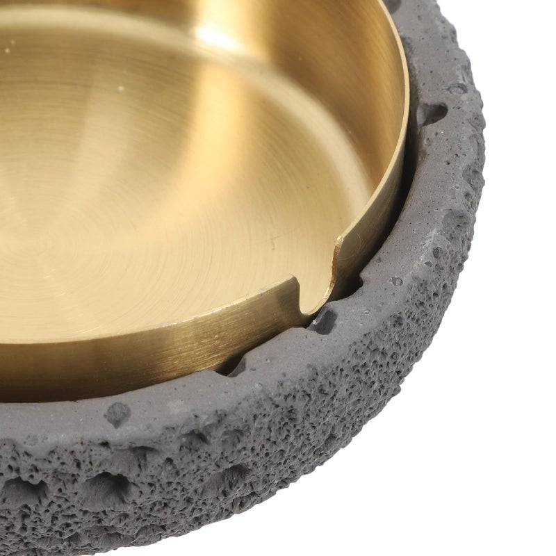 Large Metal Ashtray with Lid Deep Gray Vintage Design for Home Office Outdoor Use - Image 4