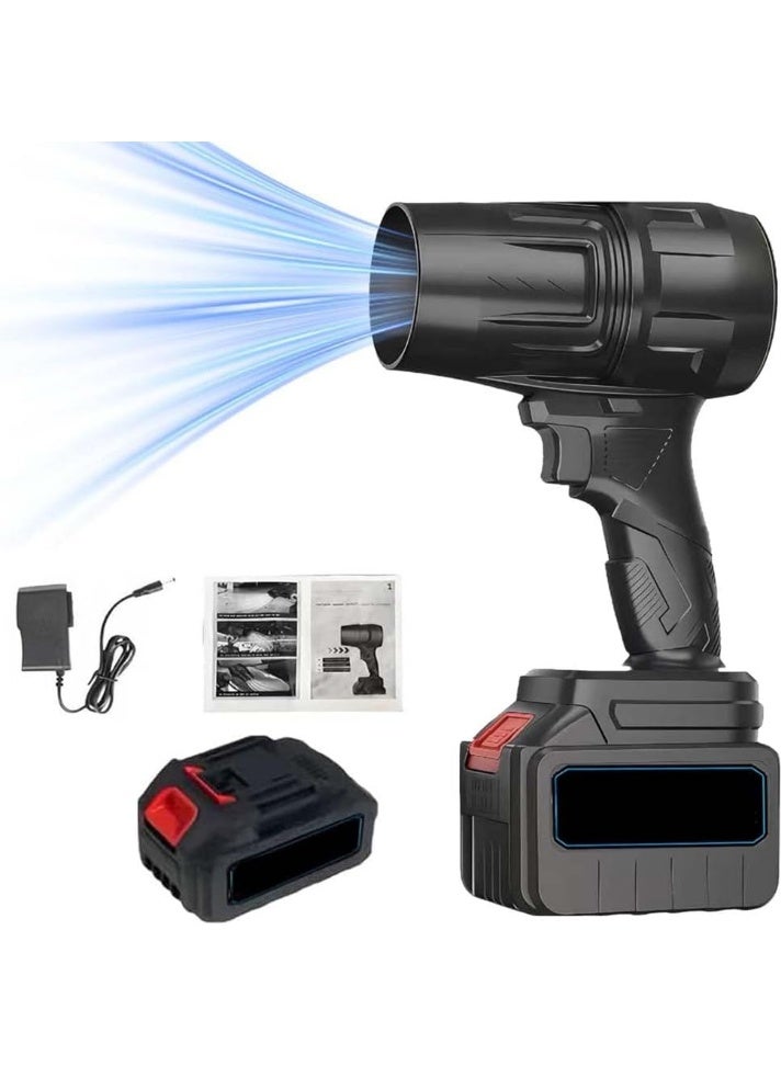 Meetion نفاخ أوراق لاسلكي قوي 48 فولت، نفاخ غبار يدوي صغير مع بطارية 3000 مللي أمبير، نفاخ هواء توربيني عالي السرعة للوحة المفاتيح، السيارة، التنظيف الخارجي والمنزلي (3 دبابيس) - Image 1