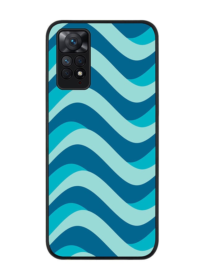 Rugged Black edge case for Redmi Note 11 4G/Redmi Note 11S Slim fit Soft Case Flexible Rubber Edges Anti Drop TPU Gel Thin Cover - Curvy Blue