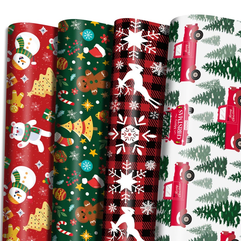 OHOME Christmas Wrapping Paper Jumbo Sheets Christmas Decorations CHRISTMAS Gift Bags Red Green and White Tissue Paper Gifts for Kids Men Women Xmas Party Favors29 x 42