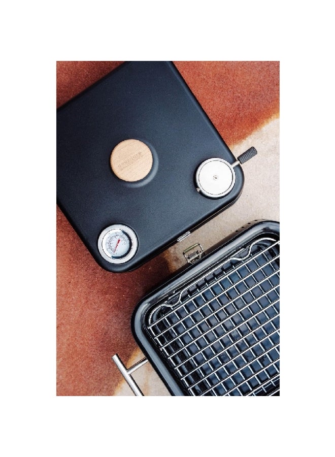  ايفرديور كيوب 360 شواية فحم محمولة بغطاء وميزان حرارة باللون الأسود وبأبعاد 31.6 × 27.4 × 38.4 سم HBCUBE360B - Image 2