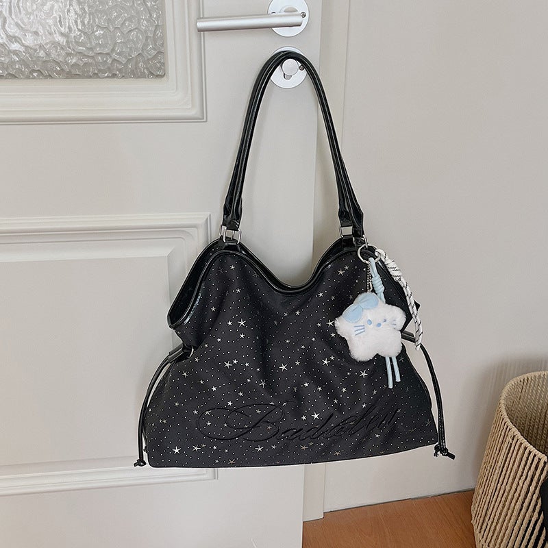 Women's Star Print Tote Bag, Large Capacity Shoulder Bag, 2026 Spring Commuter - Image 1