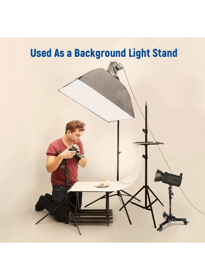 Neewer Heavy Duty Light Stand with Casters, 2.4ft Max Height Foldable Tripod Stand for Low-Angle/Tabletop Shooting, Photography Light Stand for Softbox, Monolight and Other Photographic Equipment - Image 4