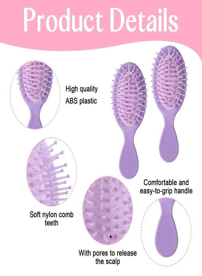 mekueeex 48 Pcs Mini Wet Hair Brush & Mini Combs Set, Bridesmaid Gifts, Spa Party Supplies, Hair Brush 24 Detangler Small Brushes 24 Plastic Combs - Image 5
