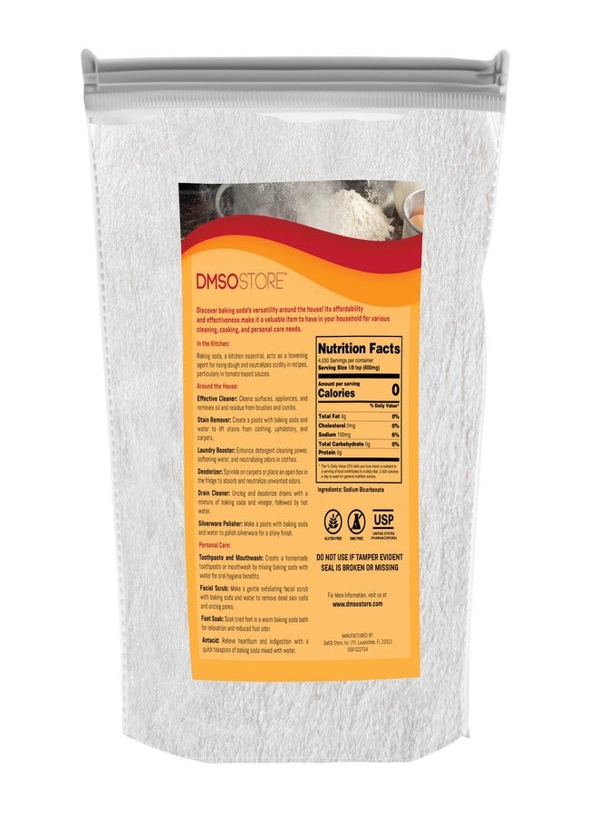 DMSOSTORE Baking Soda 5 lbs. Pure Sodium Bicarbonate Versatile Kitchen Essential for Baking, Cleaning, and More! Perfect for Cooking, Deodorizing, and DIY Cleaning Solutions. - Image 2