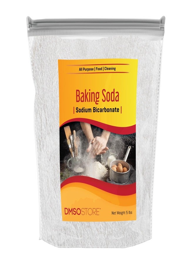 DMSOSTORE Baking Soda 5 lbs. Pure Sodium Bicarbonate Versatile Kitchen Essential for Baking, Cleaning, and More! Perfect for Cooking, Deodorizing, and DIY Cleaning Solutions. - Image 1