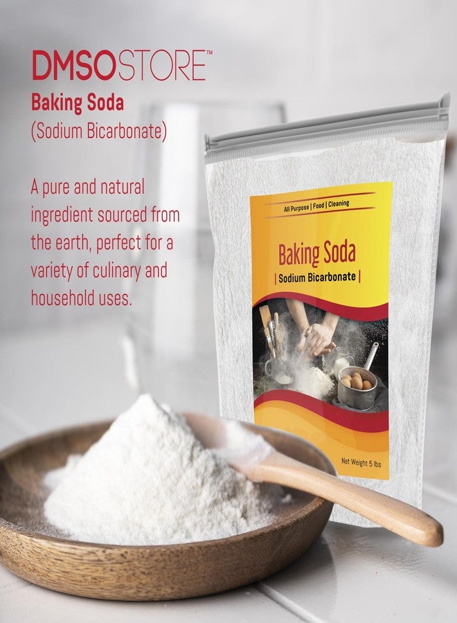 DMSOSTORE Baking Soda 5 lbs. Pure Sodium Bicarbonate Versatile Kitchen Essential for Baking, Cleaning, and More! Perfect for Cooking, Deodorizing, and DIY Cleaning Solutions. - Image 3