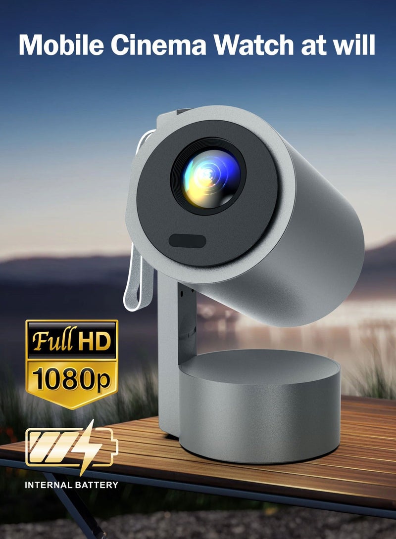 porodo Full HD Smart Projector with Auto Focus & Keystone/ 150" Ultra Wide Screen/Android/Speaker/ Bluetooth, HDMI, WiFi, USB / High-Resolution Projector for Office, Gaming, Movie, Home Theater - Grey - Image 5