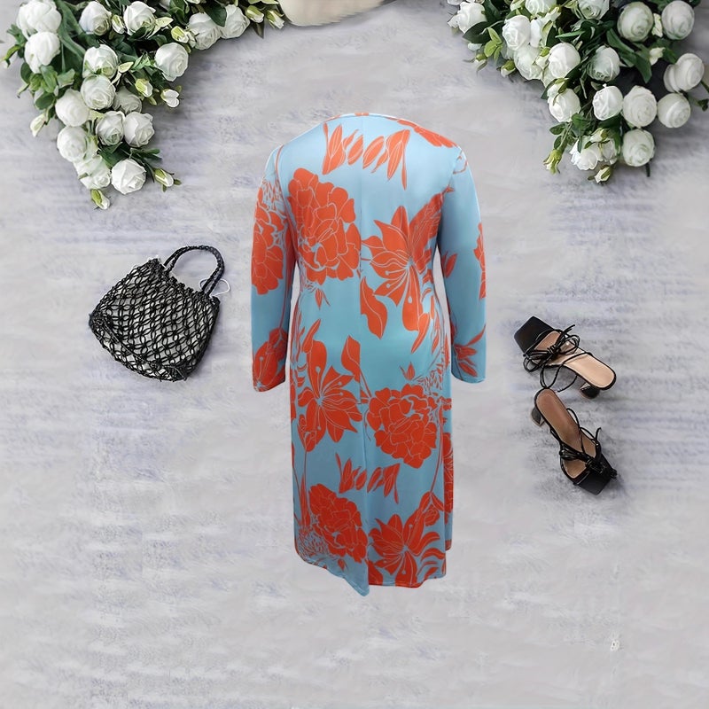 Women's Floral Print Long Sleeve Dress - Image 2