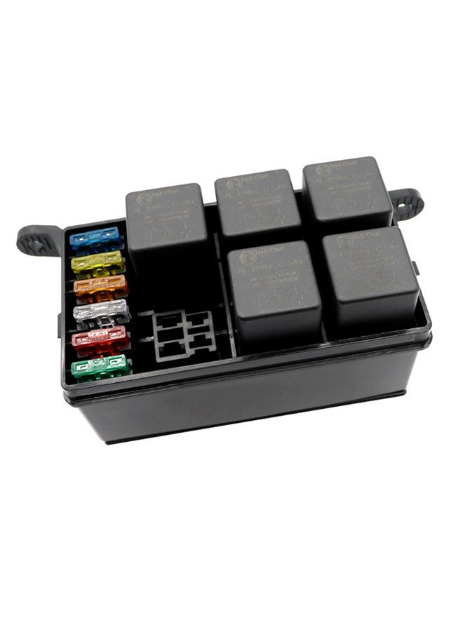 Generic - 6-Relay Fuse Auto Block Holder Black - Image 1