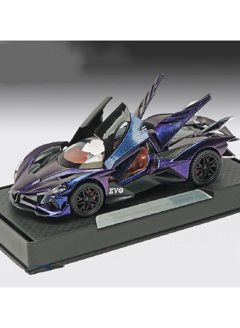 HALAMODO 1:32 Apollo Sun God Alloy Sports Car Model , Force Control With Light & Sound Pull Back Toy Car ，Opening Doors , Model Car for Kids Boy Girl Gift , Collectible Car Model , 15.6 cm*6.8 cm*3.9 cm - Image 1