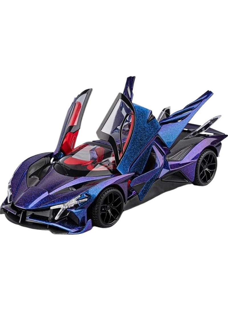 HALAMODO 1:32 Apollo Sun God Alloy Sports Car Model , Force Control With Light & Sound Pull Back Toy Car ，Opening Doors , Model Car for Kids Boy Girl Gift , Collectible Car Model , 15.6 cm*6.8 cm*3.9 cm - Image 3