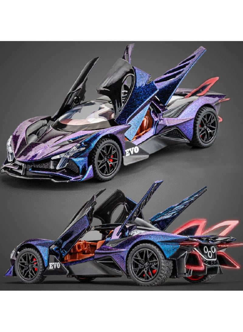 HALAMODO 1:32 Apollo Sun God Alloy Sports Car Model , Force Control With Light & Sound Pull Back Toy Car ，Opening Doors , Model Car for Kids Boy Girl Gift , Collectible Car Model , 15.6 cm*6.8 cm*3.9 cm - Image 4