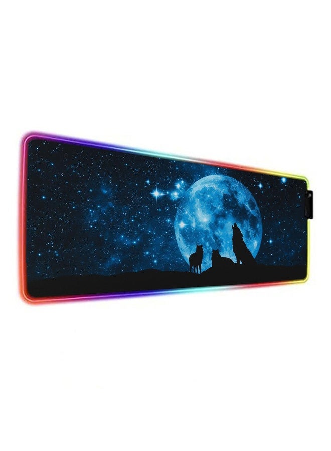 Desk Mat Decor Night Forest Large Gaming RGB Mouse Pad Starry Sky with Moon Mousepad for Computer Office Keyboard Mat Laptop Big Mouse Pad Cute Desk - Image 2