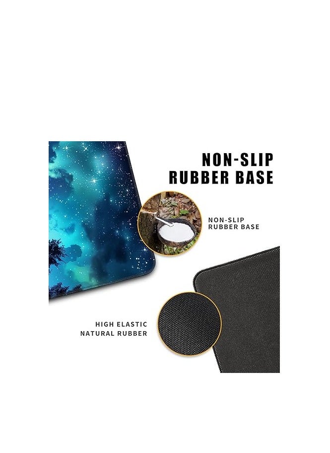 Generic - Desk Mat Decor Night Forest Large Gaming Mouse Pad Starry Sky with Moon Mousepad for Computer Office Keyboard Mat Laptop Big Mouse Pad Cute Desk Decor 30cm x 70cm x 2mm - Image 1