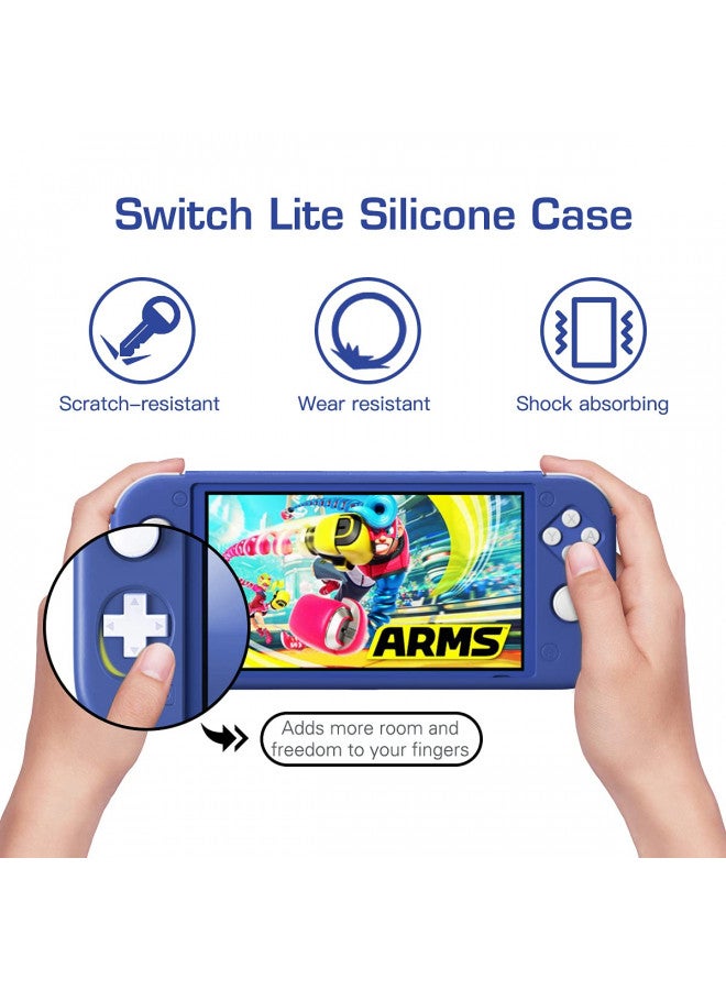 MoKo Protective Case for Switch Lite, Silicone case Protective Rubber Cover Case, Shock-Absorption Anti-Scratch Non-Slip Case Compatible with Switch Lite Console - Blue - Image 2