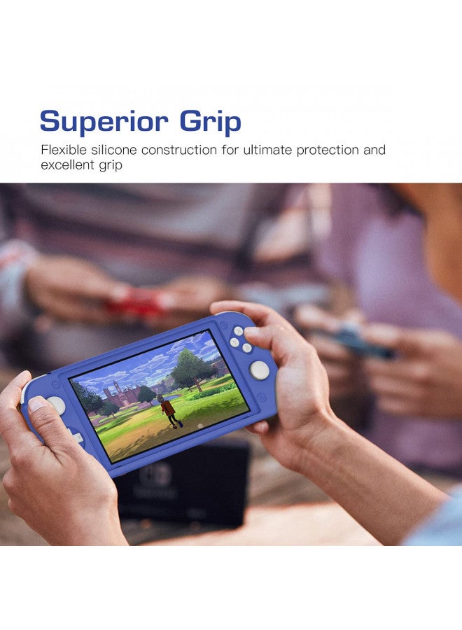 MoKo Protective Case for Switch Lite, Silicone case Protective Rubber Cover Case, Shock-Absorption Anti-Scratch Non-Slip Case Compatible with Switch Lite Console - Blue - Image 4