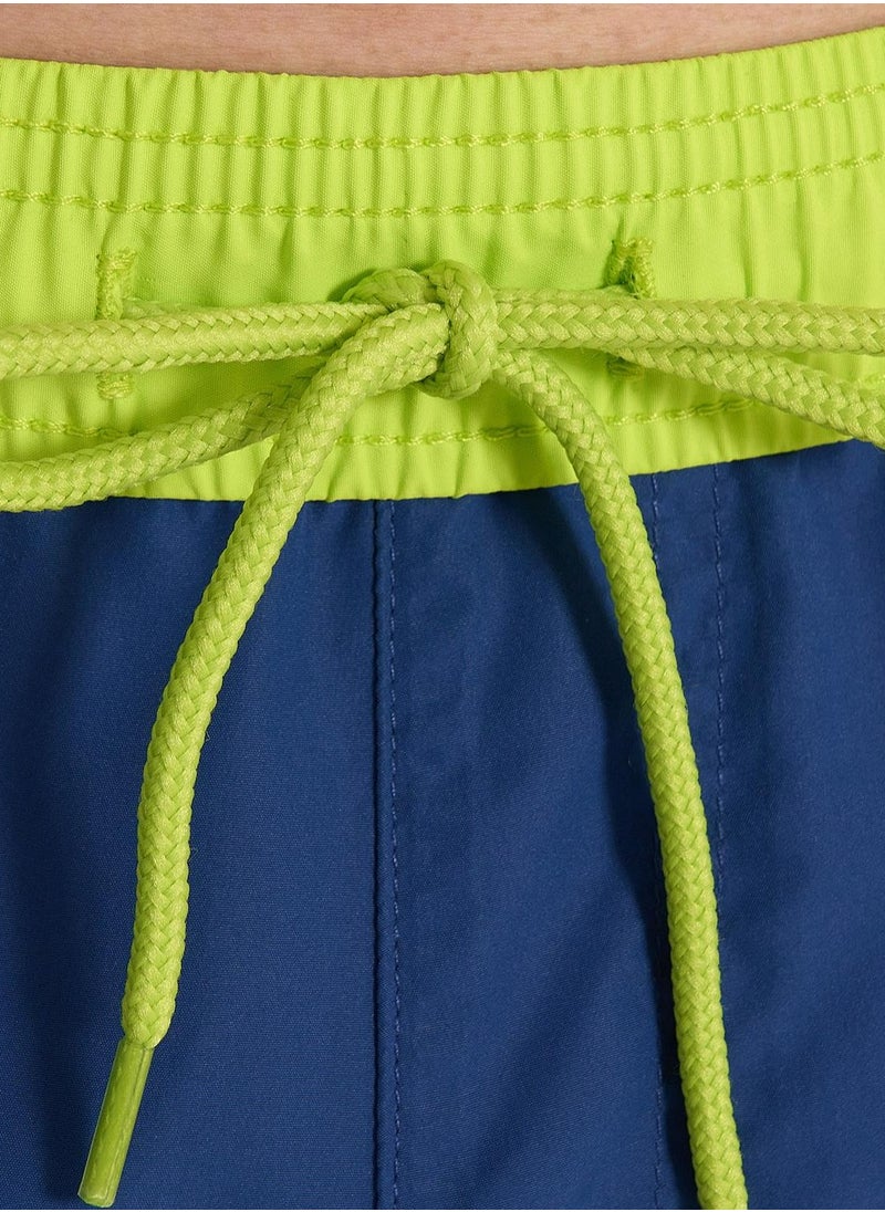 Men’s Swimming Shorts - Joss Blue/Green,  Quick-Drying Swim Trunks with Adjustable Waist & Practical Pocket